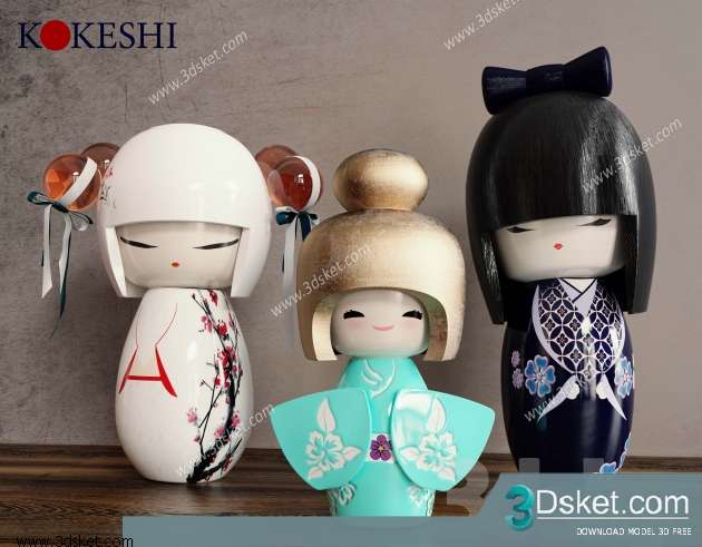 Free Download Decorative set 3D Model 0207