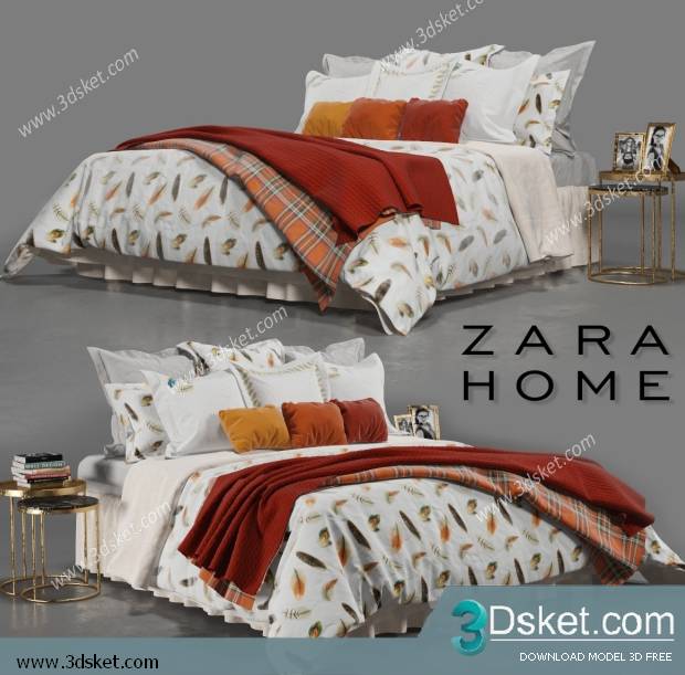 3D Model Bed Free Download Giường 165