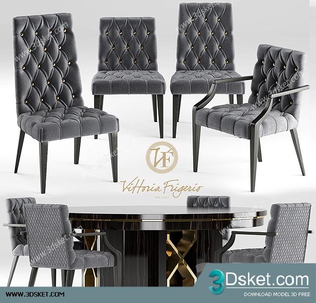 3D Model Table Chair Free Download 092