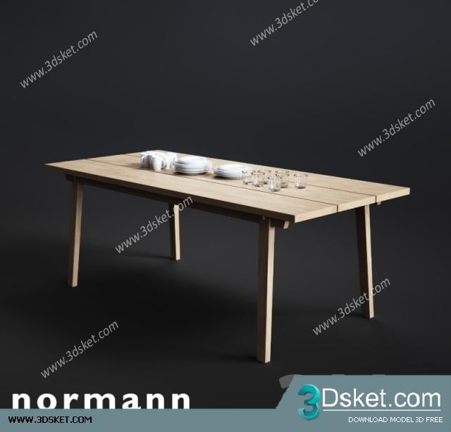3D Model Table Chair Free Download 093