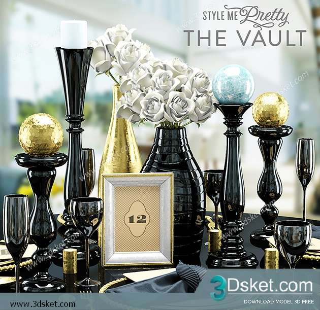 Free Download Decorative set 3D Model 0208