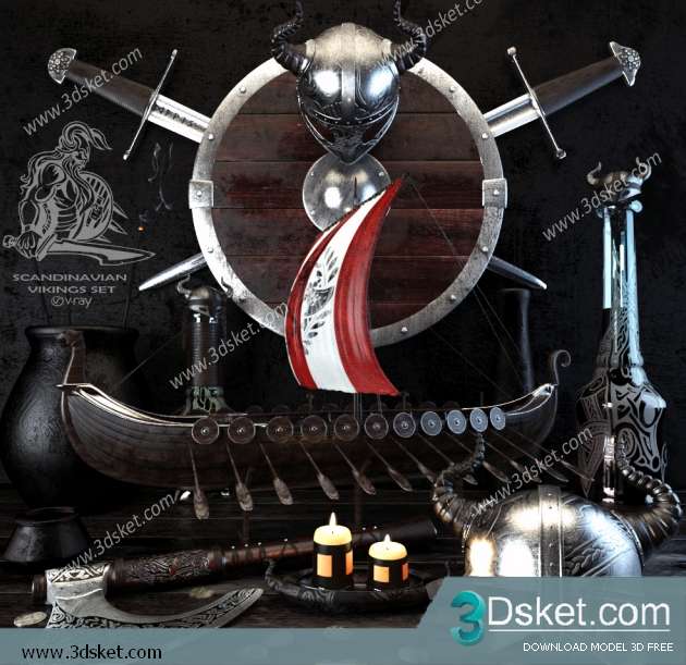 Free Download Decorative set 3D Model 0210