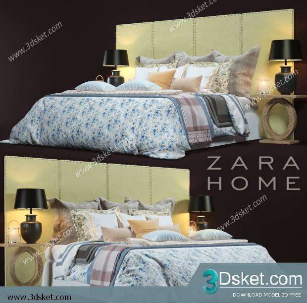 3D Model Bed Free Download Giường 167