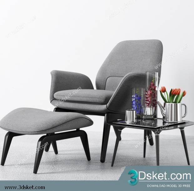 3D Model Arm Chair Free Download 298