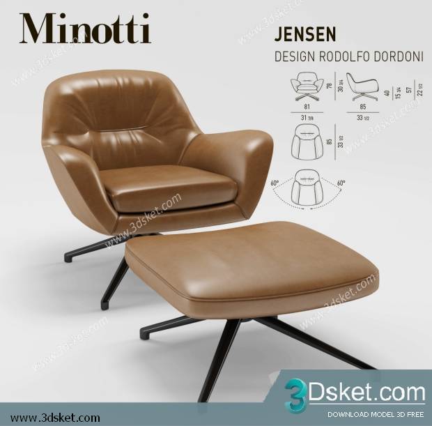 3D Model Arm Chair Free Download 299