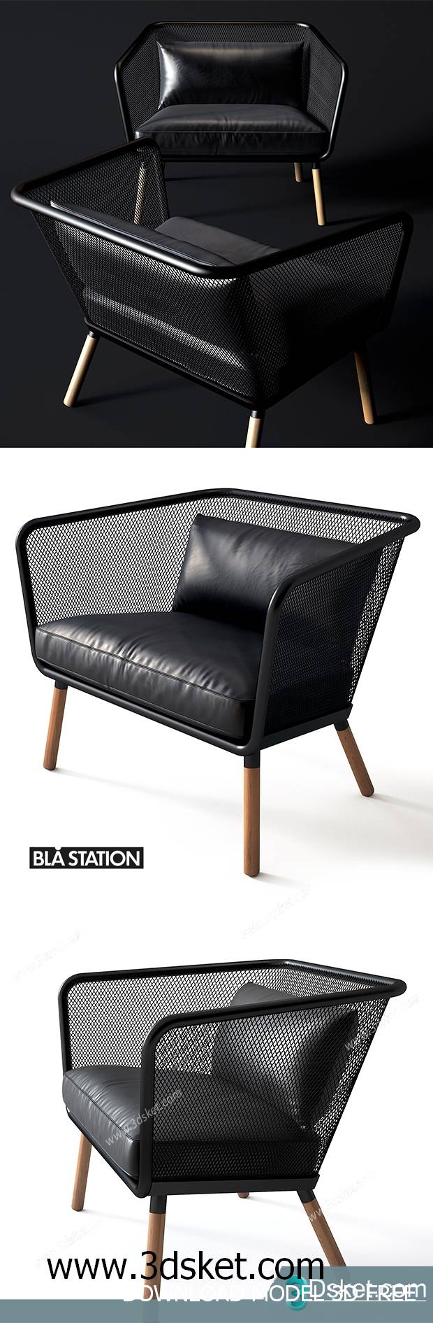 3D Model Arm Chair Free Download 312