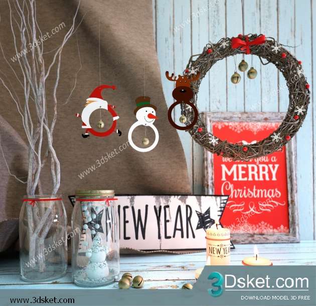 Free Download Decorative set 3D Model 0220