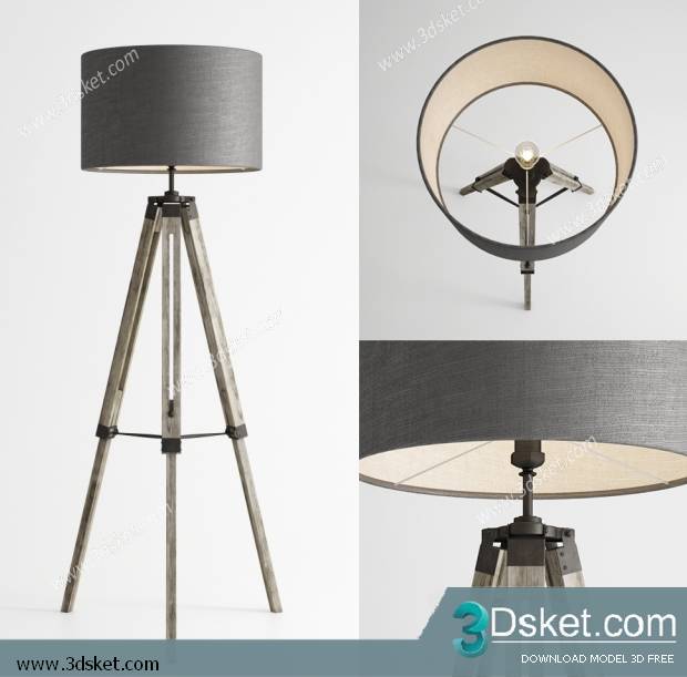 Free Download Floor Lamp 3D Model Đèn Sàn 043