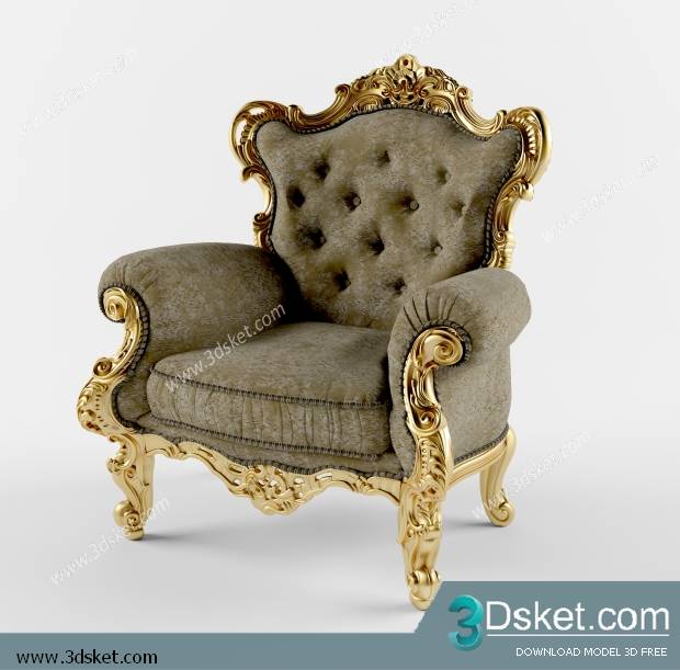 3D Model Arm Chair Free Download 329