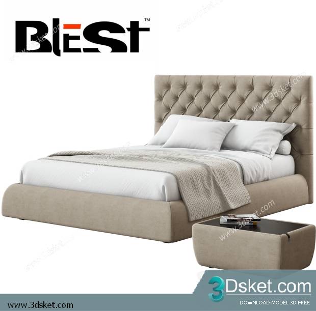 3D Model Bed Free Download Giường 175