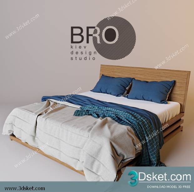 3D Model Bed Free Download Giường 176
