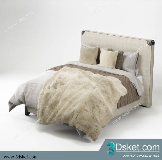 3D Model Bed Free Download Giường 180