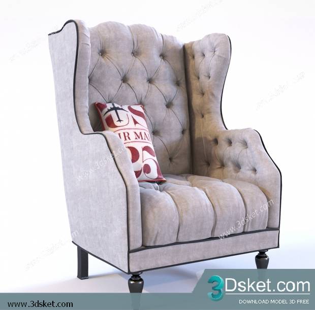 3D Model Arm Chair Free Download 346