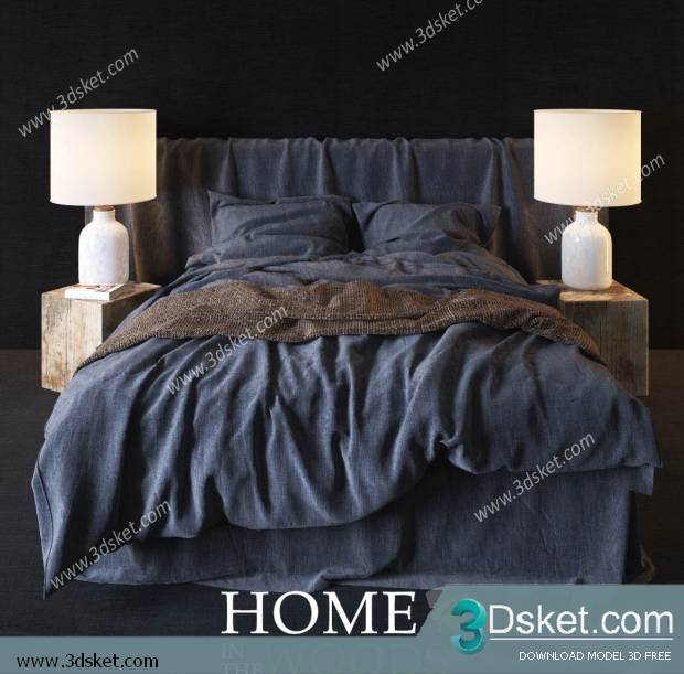 3D Model Bed Free Download Giường 183