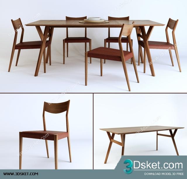 3D Model Table Chair Free Download 111