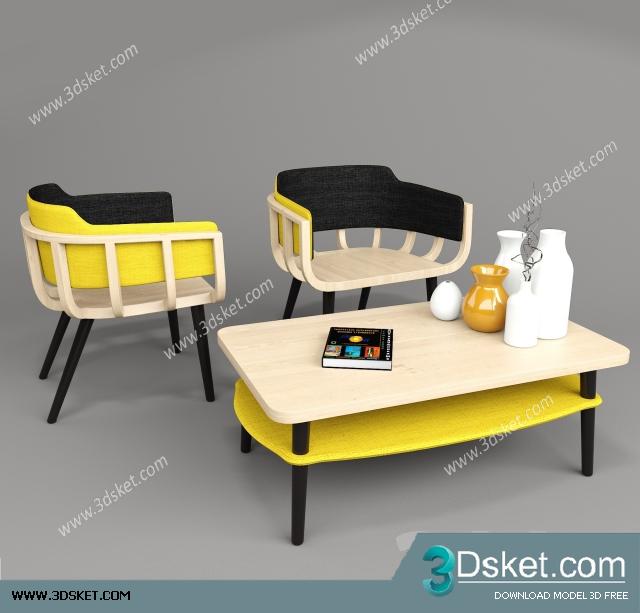 3D Model Table Chair Free Download 112