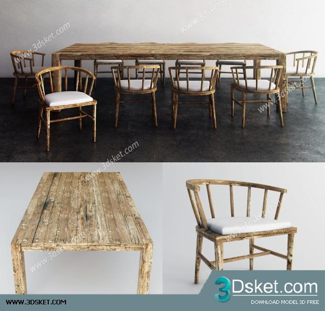 3D Model Table Chair Free Download 116