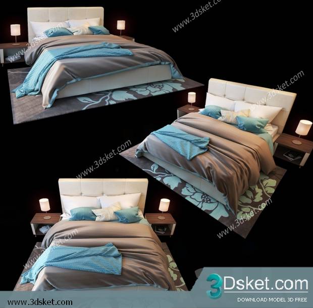 3D Model Bed Free Download Giường 190