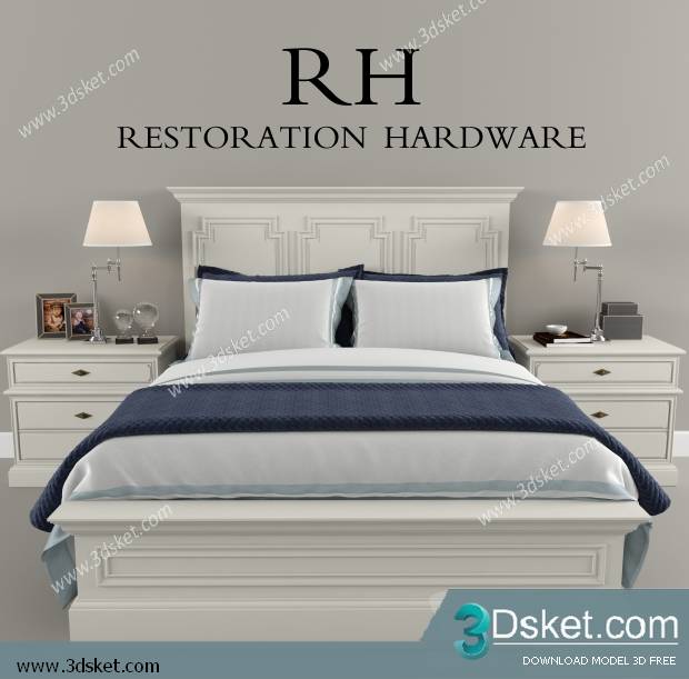 3D Model Bed Free Download Giường 193