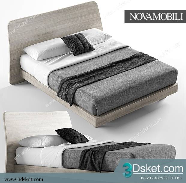 3D Model Bed Free Download Giường 194