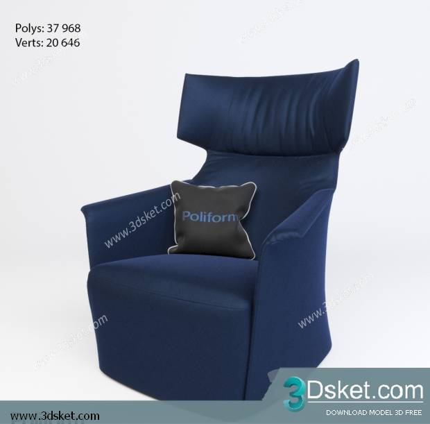 3D Model Arm Chair Free Download 358