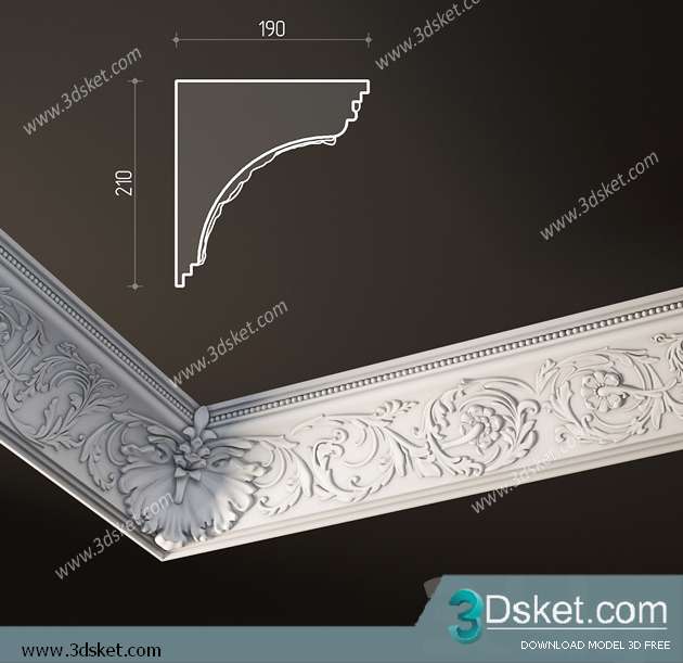 Free Download Decorative Plaster 3D Model 082