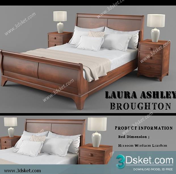 3D Model Bed Free Download Giường 199