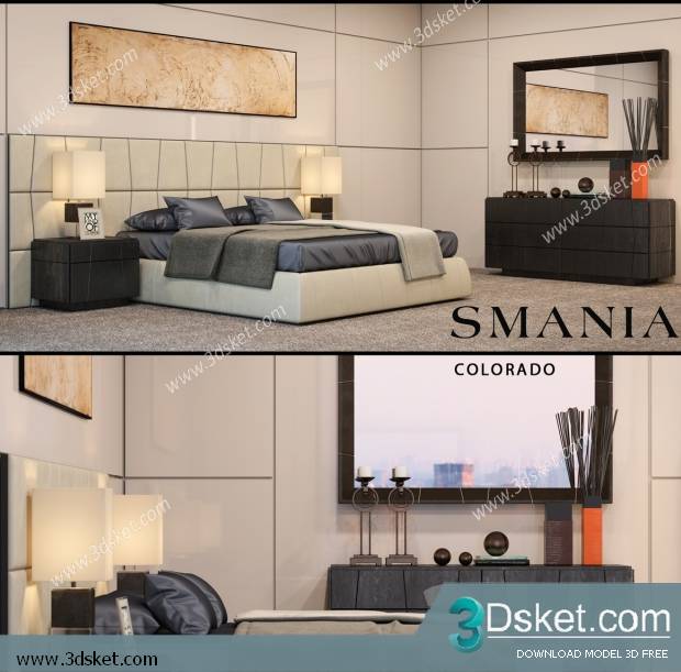 3D Model Bed Free Download Giường 200