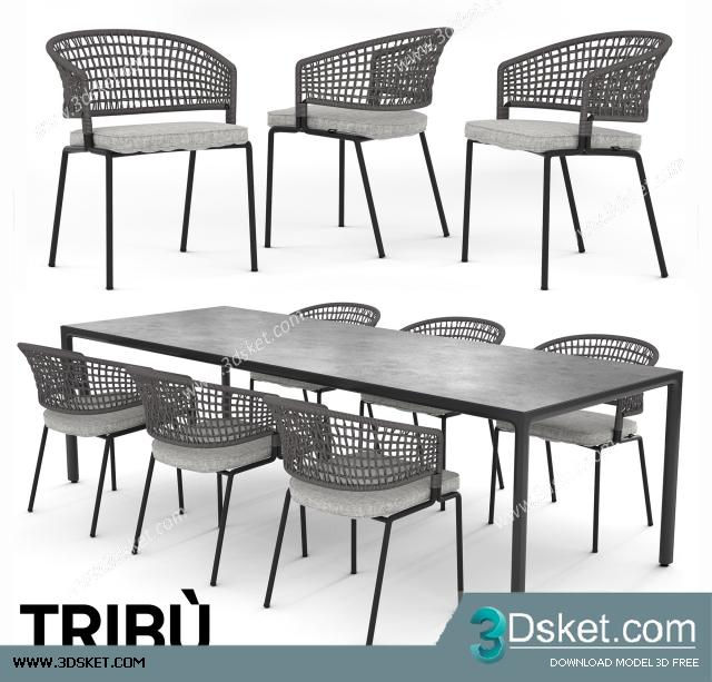 3D Model Table Chair Free Download 130