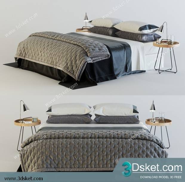 3D Model Bed Free Download Giường 204