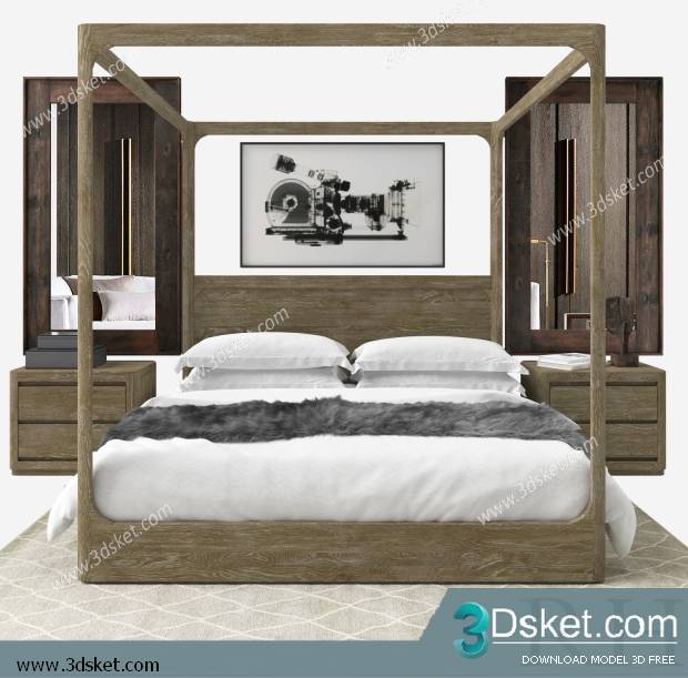 3D Model Bed Free Download Giường 208