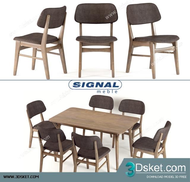 3D Model Table Chair Free Download 136