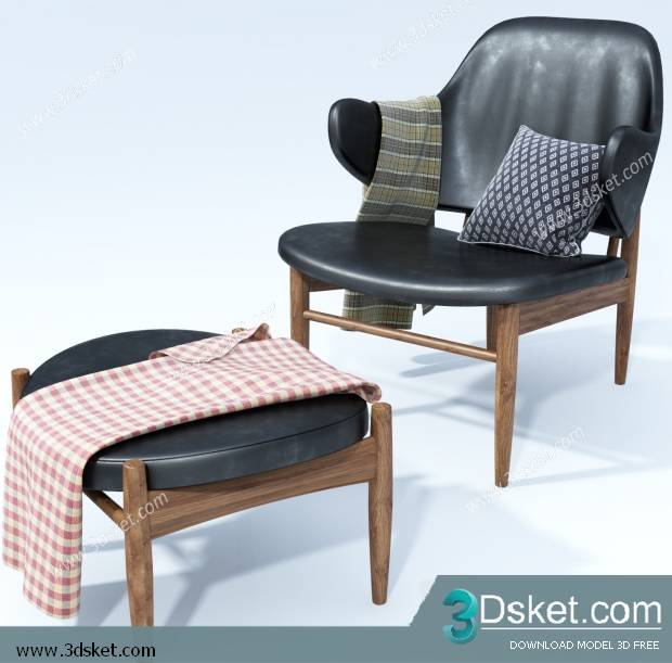 3D Model Arm Chair Free Download 398