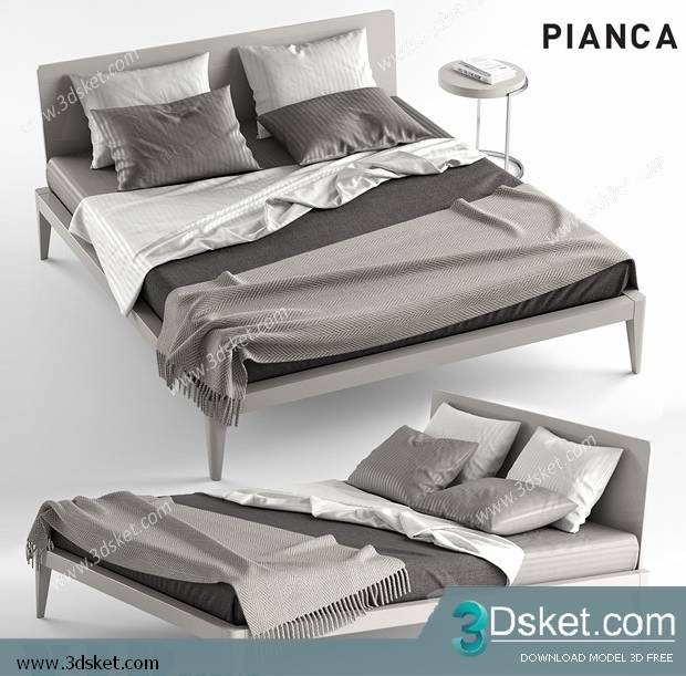 3D Model Bed Free Download Giường 213