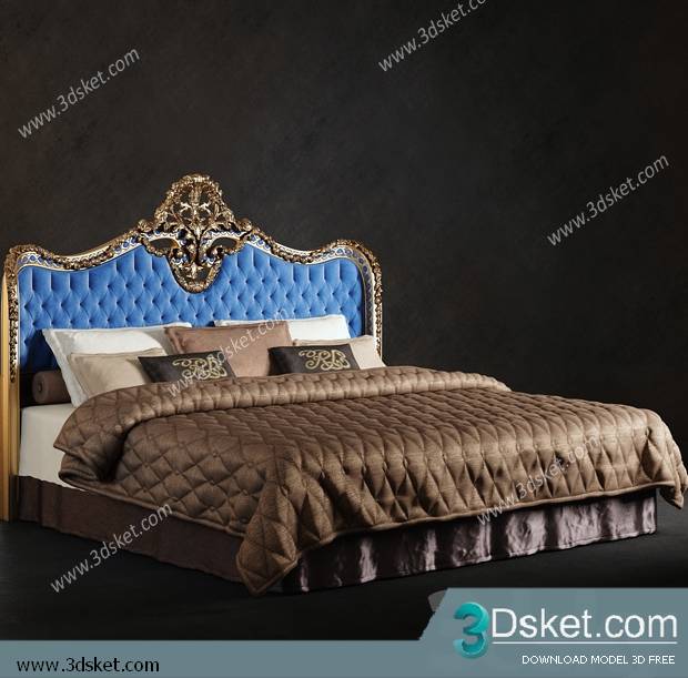 3D Model Bed Free Download Giường 214