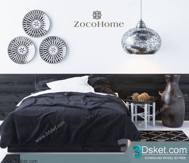 3D Model Bed Free Download Giường 216