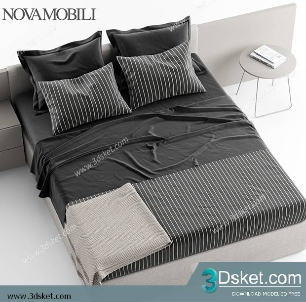 3D Model Bed Free Download Giường 217