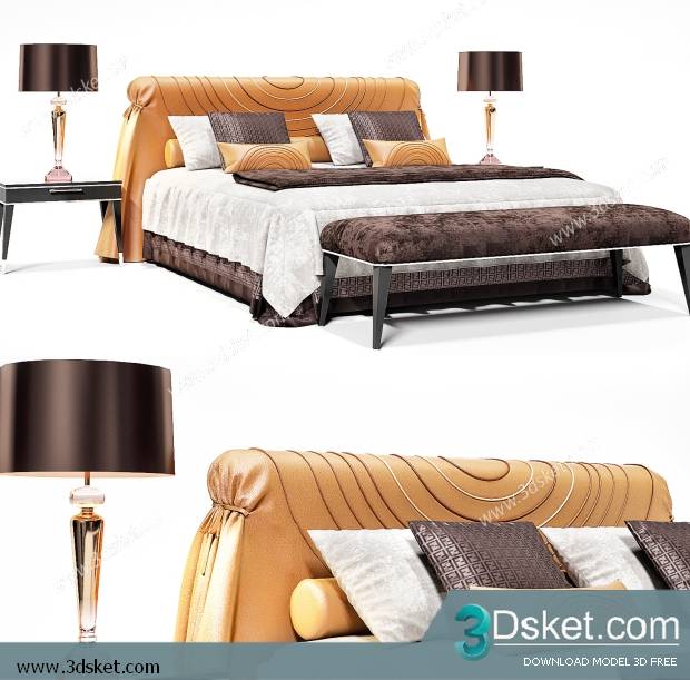 3D Model Bed Free Download Giường 219