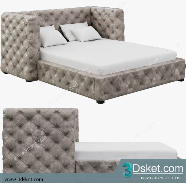 3D Model Bed Free Download Giường 222
