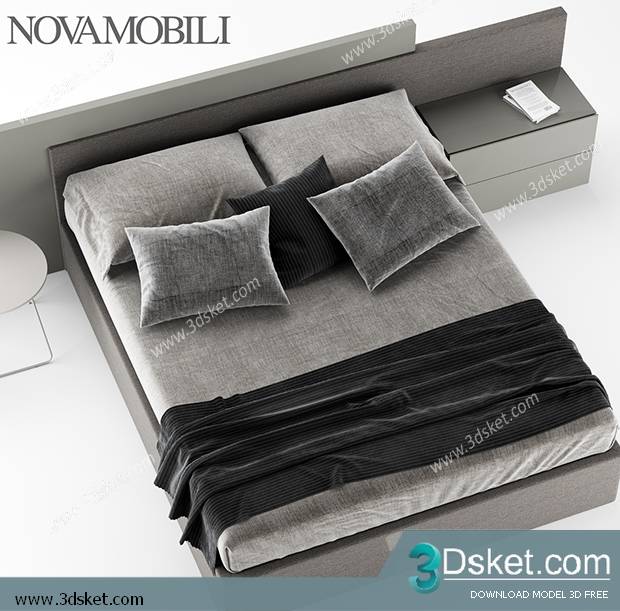 3D Model Bed Free Download Giường 225