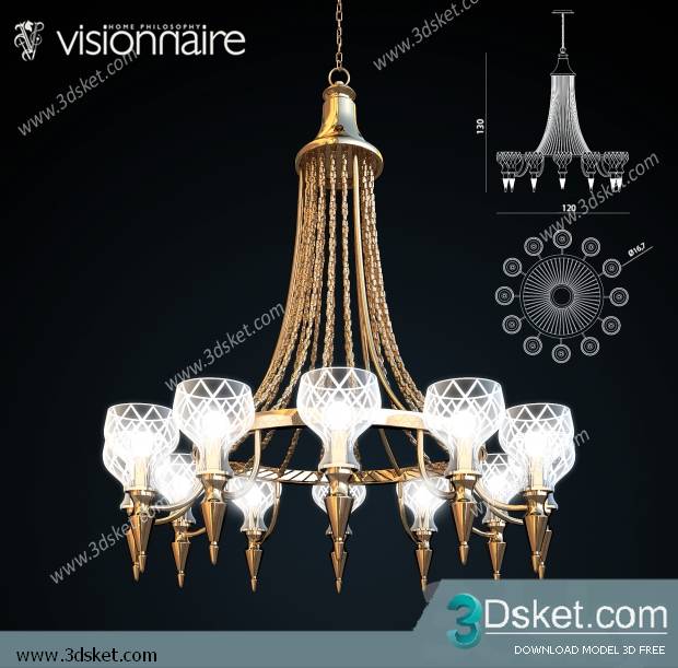 Free Download Ceiling Light 3D Model 0237