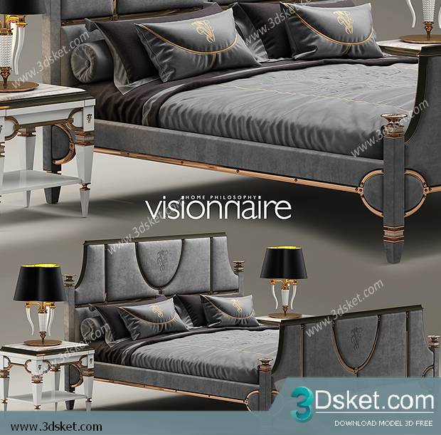 3D Model Bed Free Download Giường 230