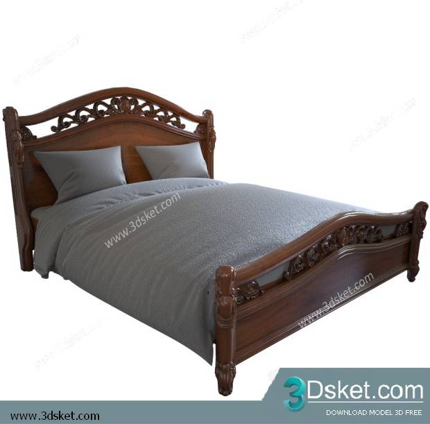 3D Model Bed Free Download Giường 231