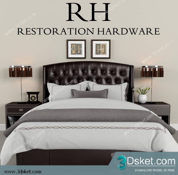 3D Model Bed Free Download Giường 233