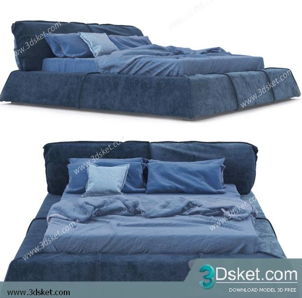 3D Model Bed Free Download Giường 234