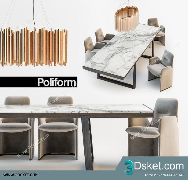 3D Model Table Chair Free Download 156