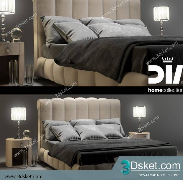 3D Model Bed Free Download Giường 237