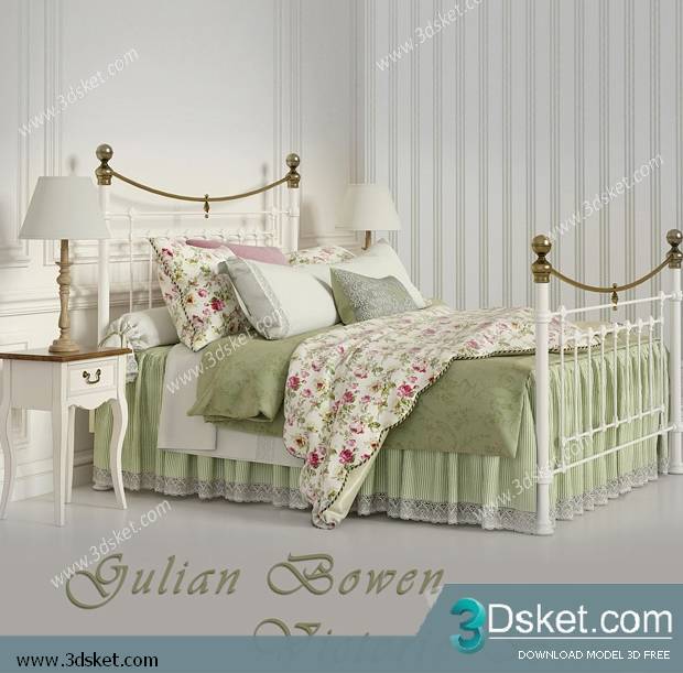 3D Model Bed Free Download Giường 239