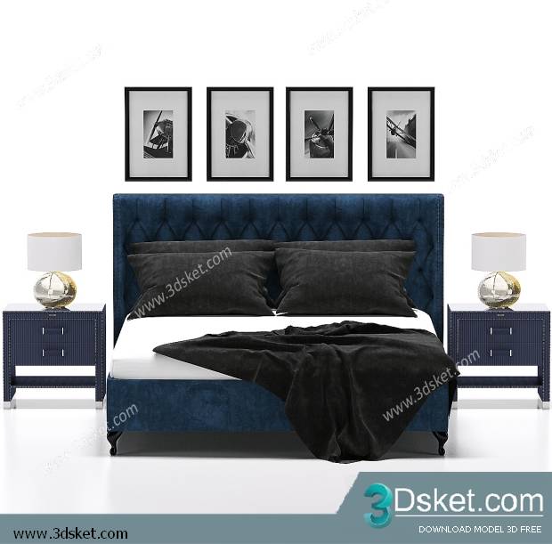 3D Model Bed Free Download Giường 240