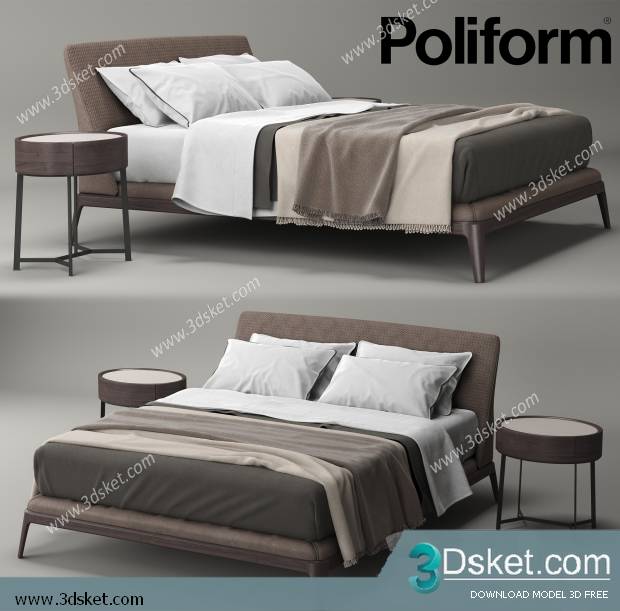 3D Model Bed Free Download Giường 241
